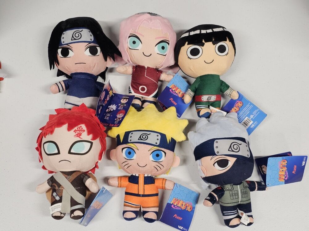 Naruto Shippuden Kakashi Set of 6 Stuffed 8" Plush Doll Anime Licensed NEW